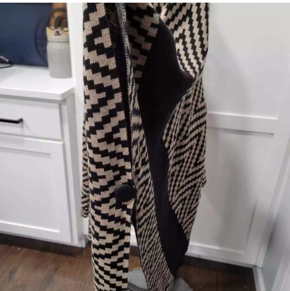 Joseph A Brand Geometric Duster Cardigan Long Sweater Woman Size O/S - Picture 4 of 9